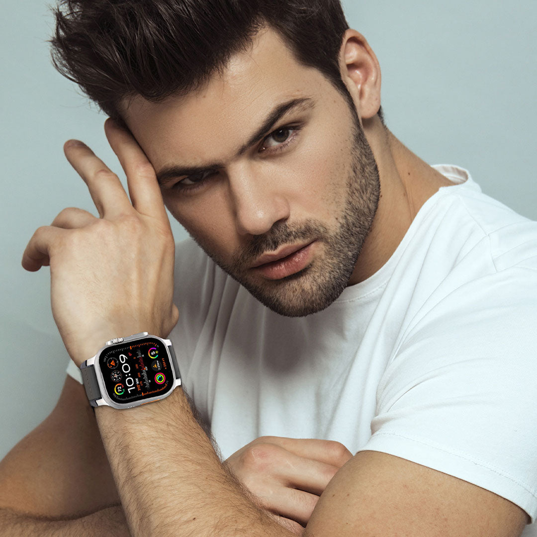Bracelet en cuir et silicone pour Apple Watch