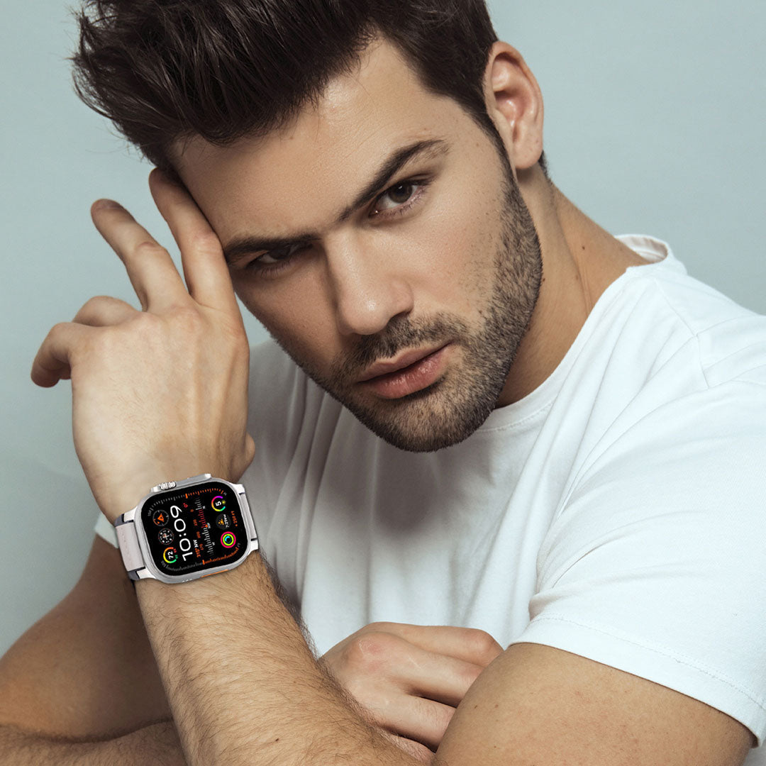 Bracelet en cuir et silicone pour Apple Watch