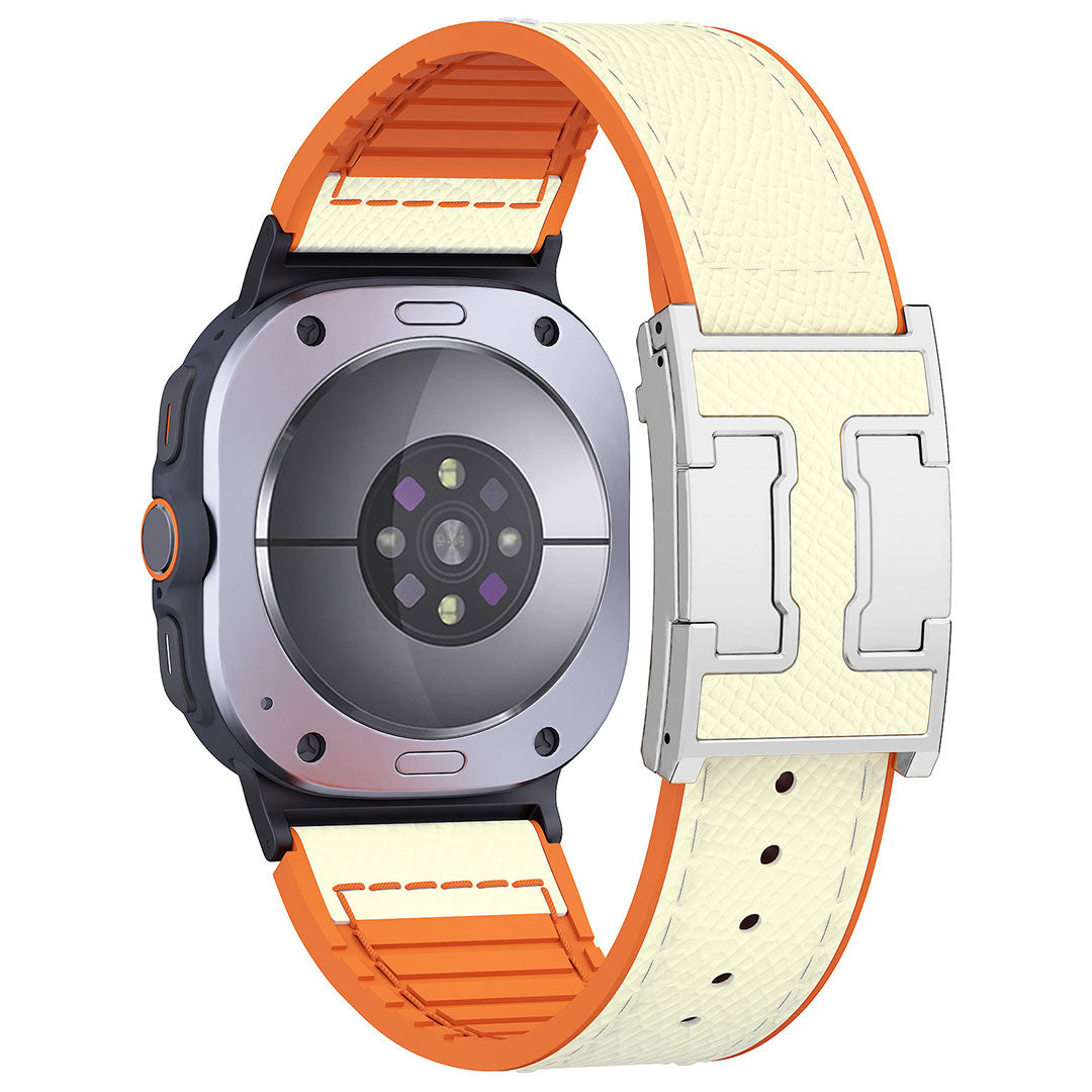Bracelet en cuir et silicone motif dragon pour Samsung Galaxy Watch Ultra