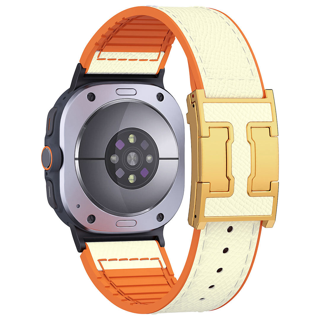 Bracelet en cuir et silicone motif dragon pour Samsung Galaxy Watch Ultra