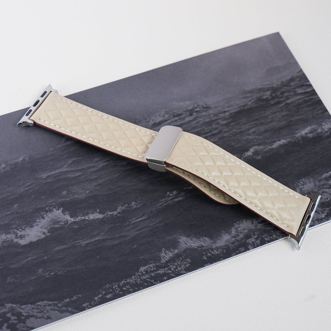 Bracelet magnétique en cuir à carreaux diamantés pour Galaxy Watch