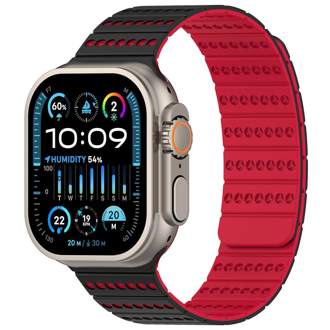 Bracelet magnétique en silicone nid d'abeille pour Apple Watch