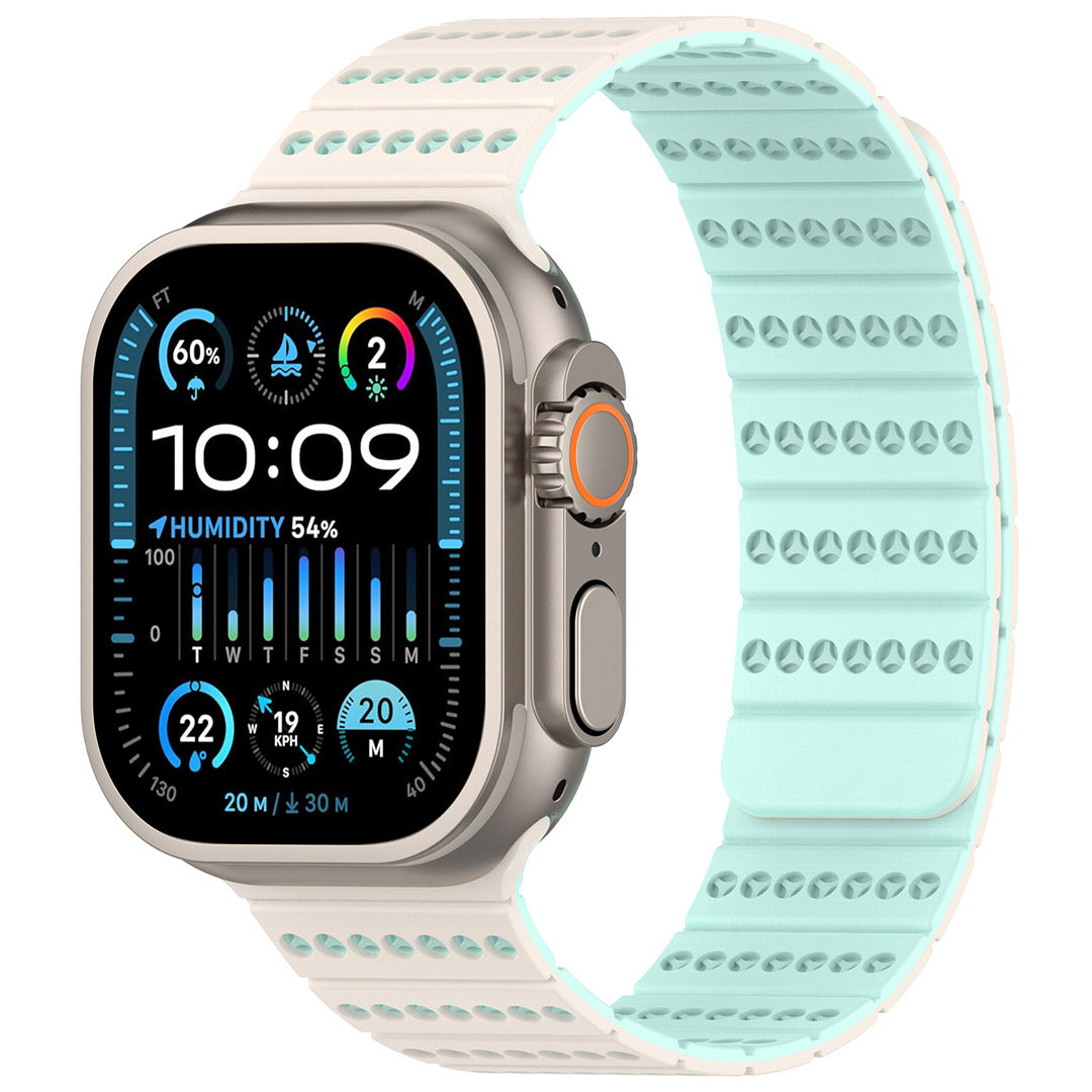 Bracelet magnétique en silicone nid d'abeille pour Apple Watch