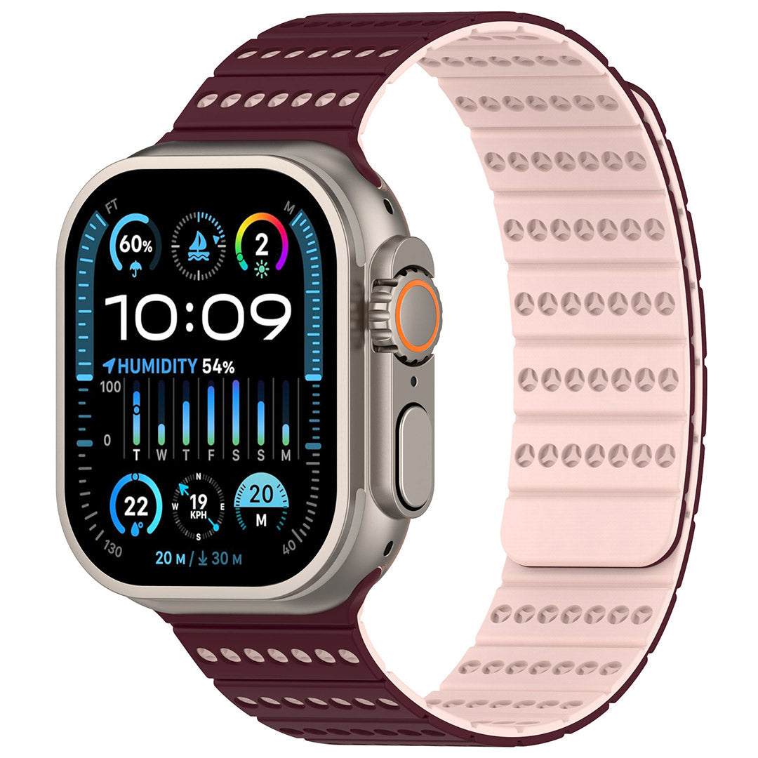 Bracelet magnétique en silicone nid d'abeille pour Apple Watch