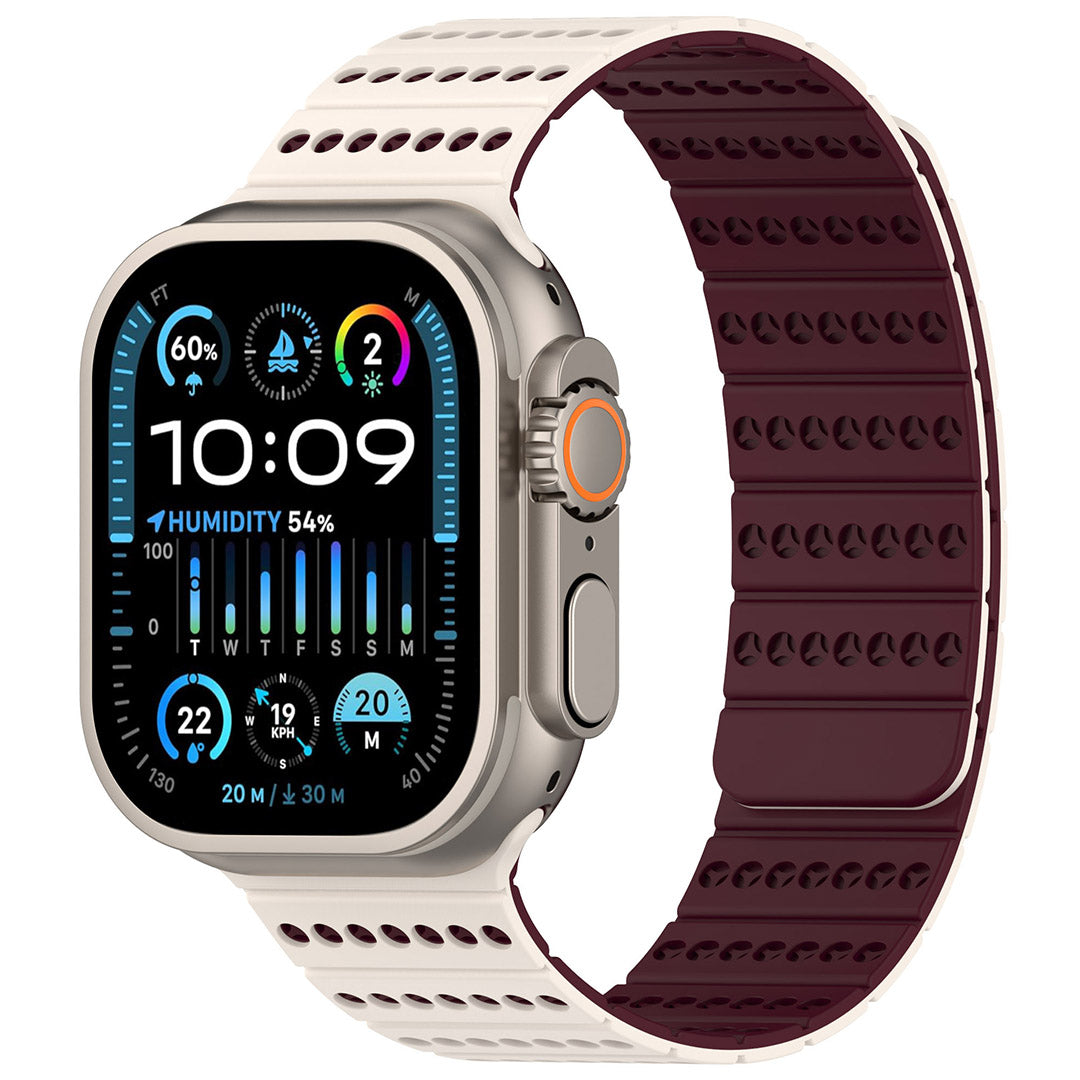 Bracelet magnétique en silicone nid d'abeille pour Apple Watch