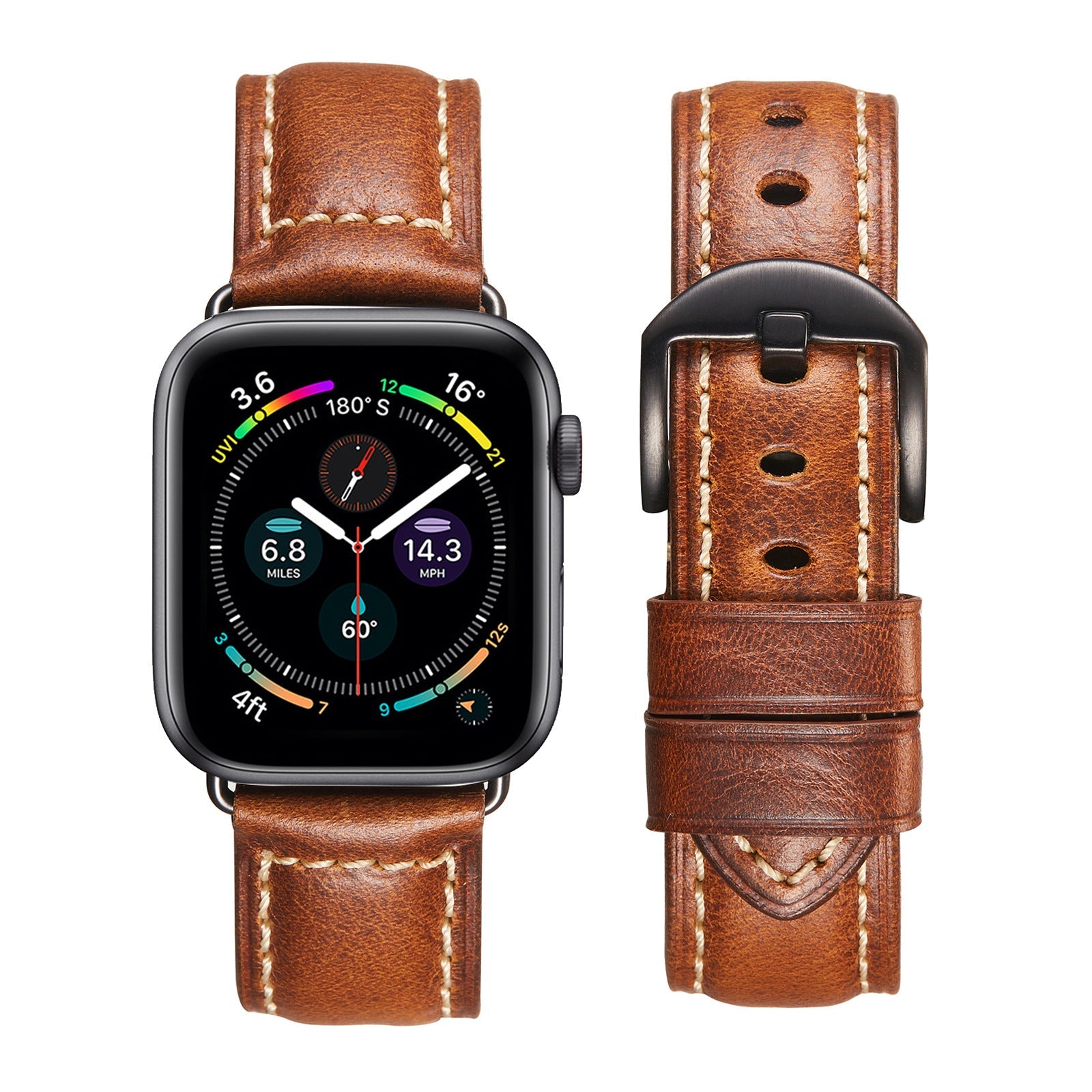 Bracelet en cuir ciré vintage