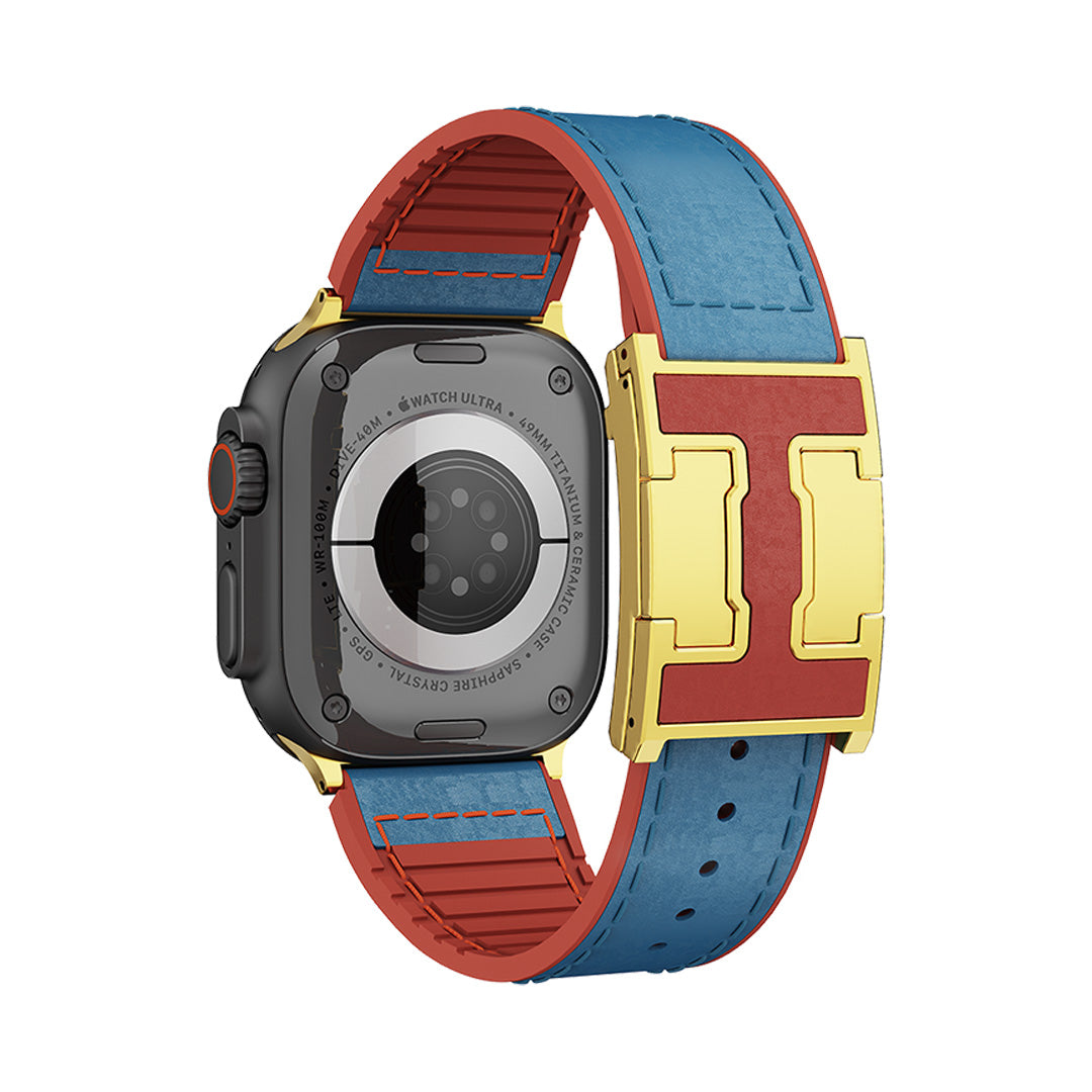 Bracelet de vacances en cuir grainé pour Apple Watch