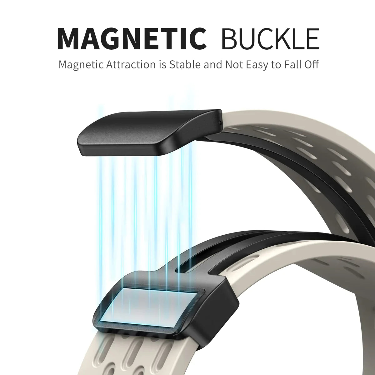 Bracelet pliable magnétique respirant en silicone