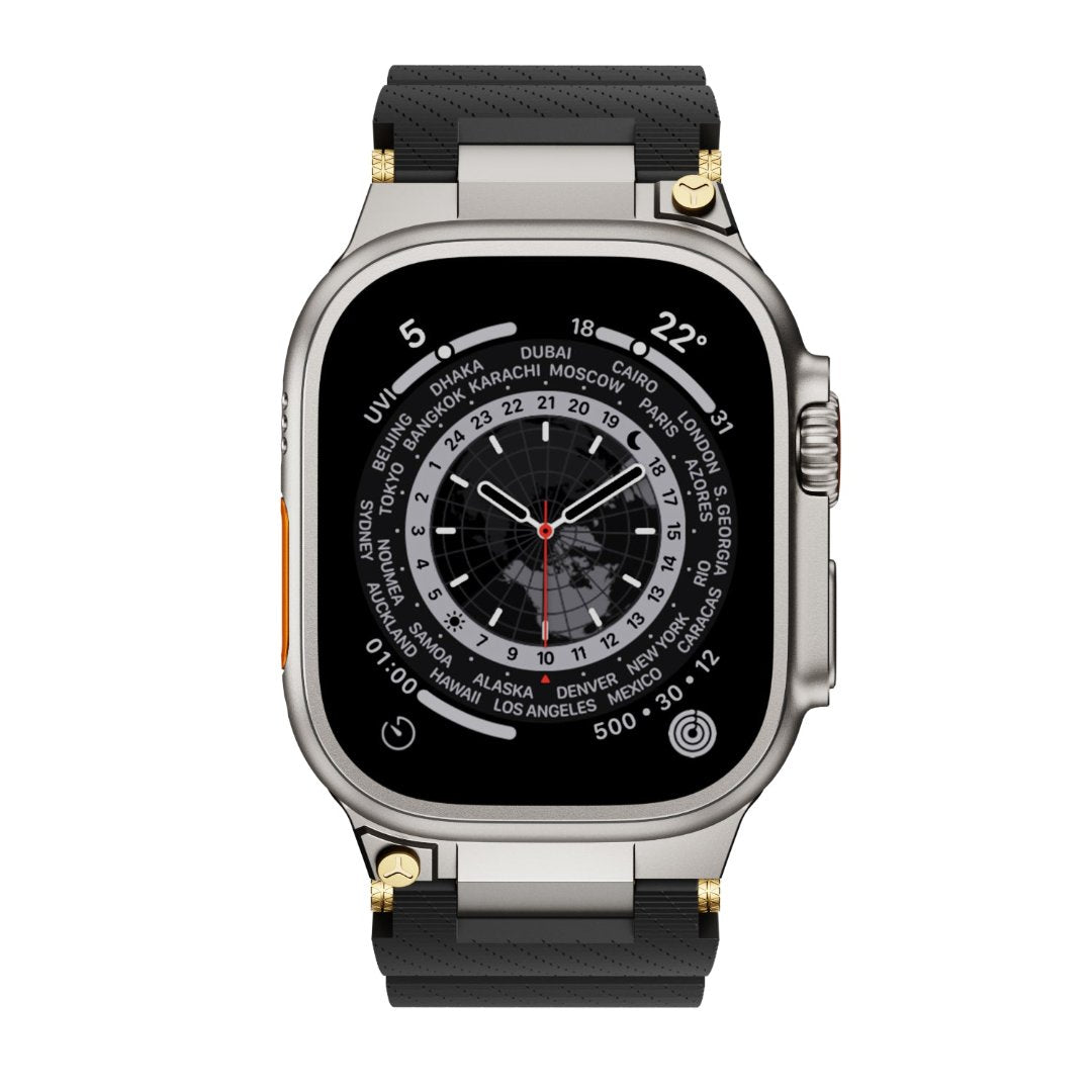 Bracelet en silicone de conception mécanique pour Apple Watch