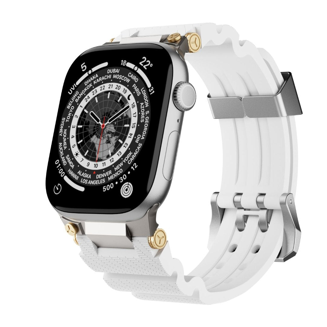 Bracelet en silicone de conception mécanique pour Apple Watch