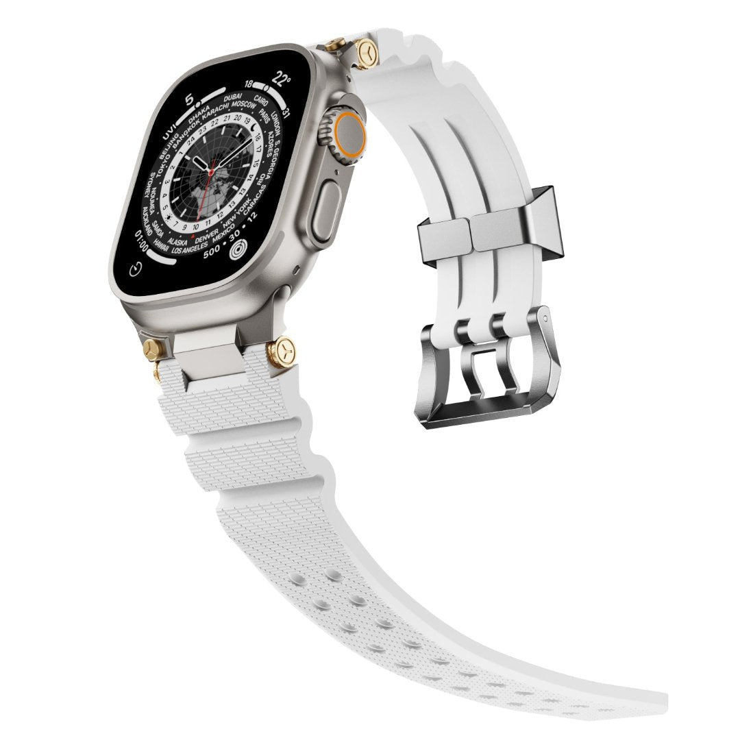 Bracelet en silicone de conception mécanique pour Apple Watch