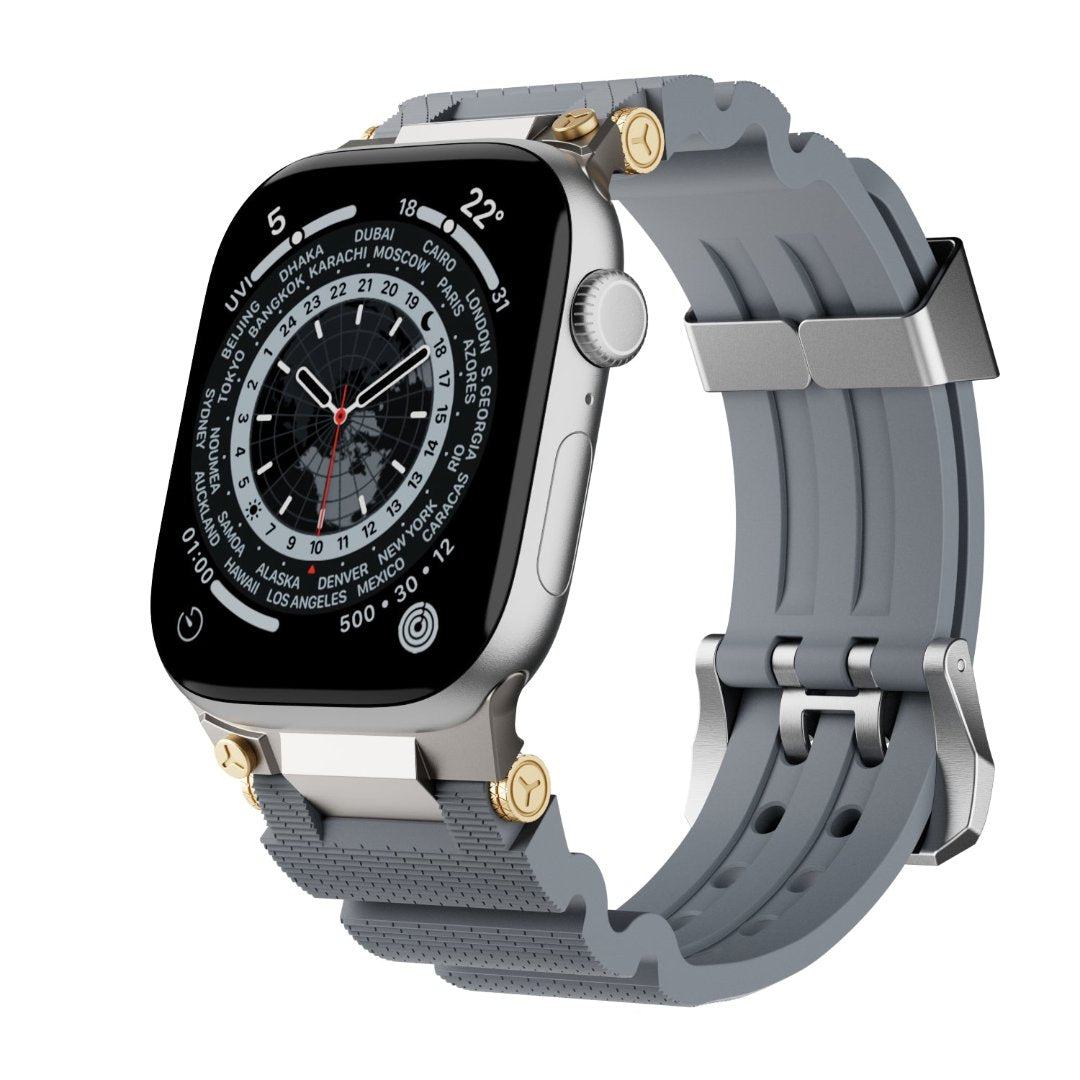 Bracelet en silicone de conception mécanique pour Apple Watch