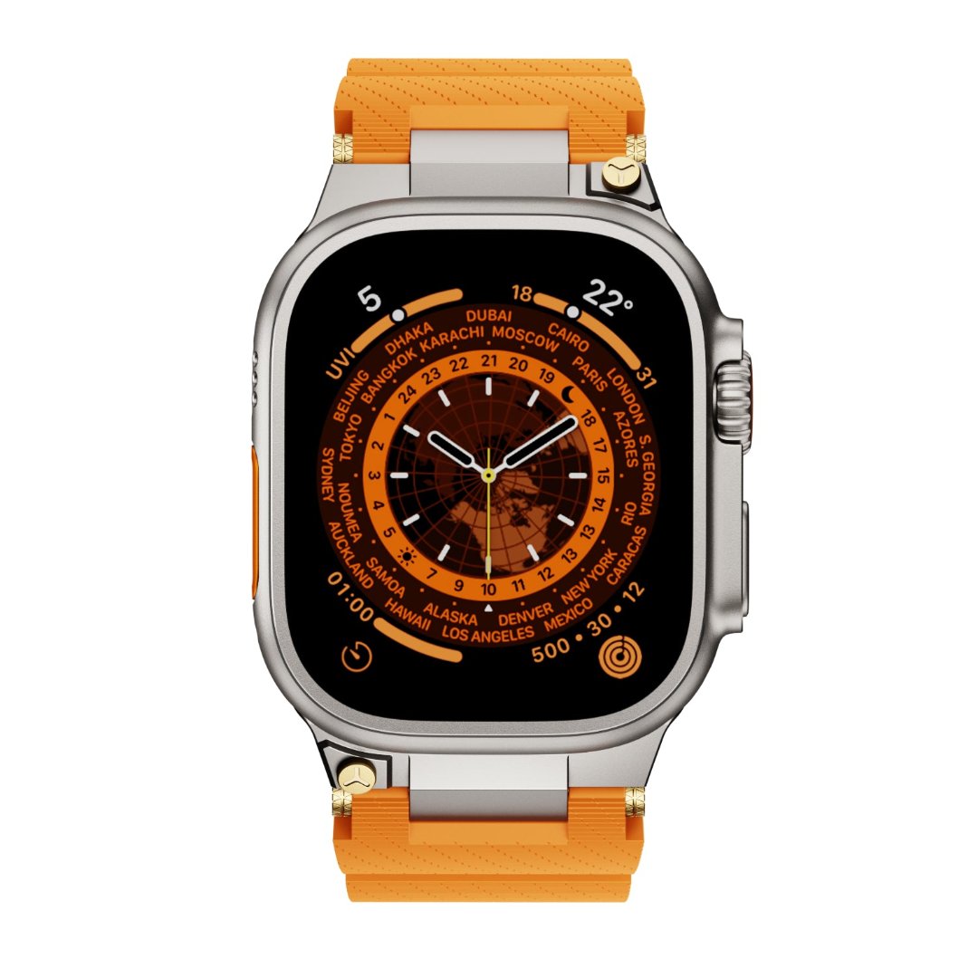 Bracelet en silicone de conception mécanique pour Apple Watch