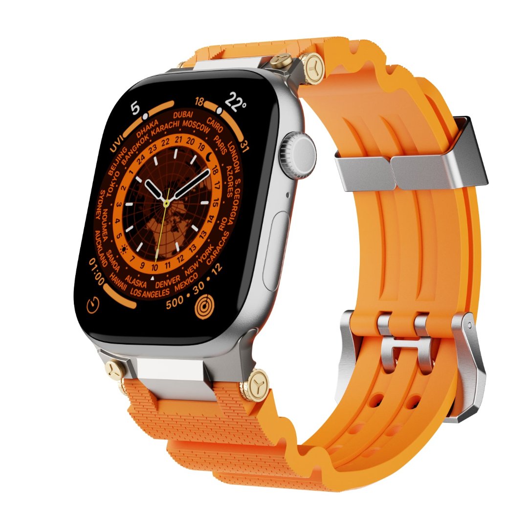 Bracelet en silicone de conception mécanique pour Apple Watch