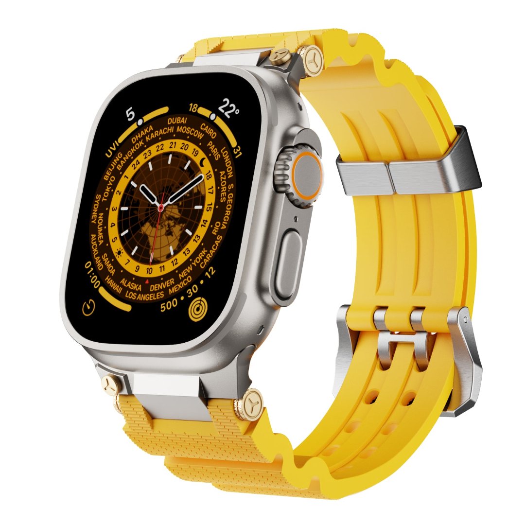 Bracelet en silicone de conception mécanique pour Apple Watch