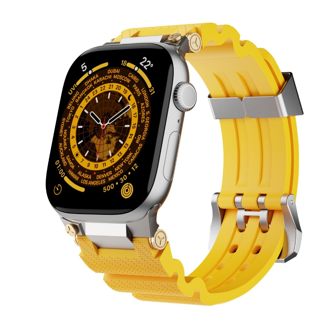 Bracelet en silicone de conception mécanique pour Apple Watch