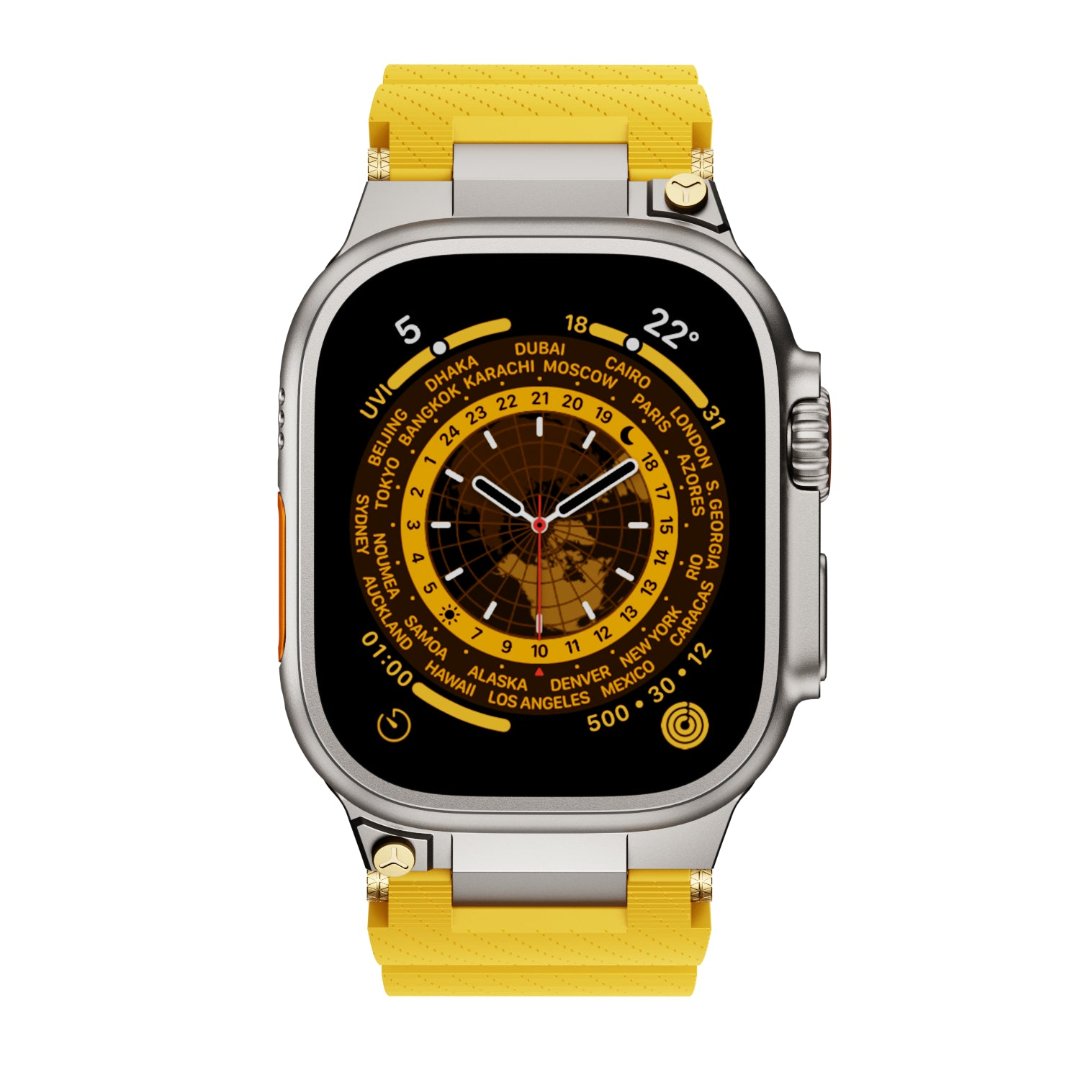 Bracelet en silicone de conception mécanique pour Apple Watch