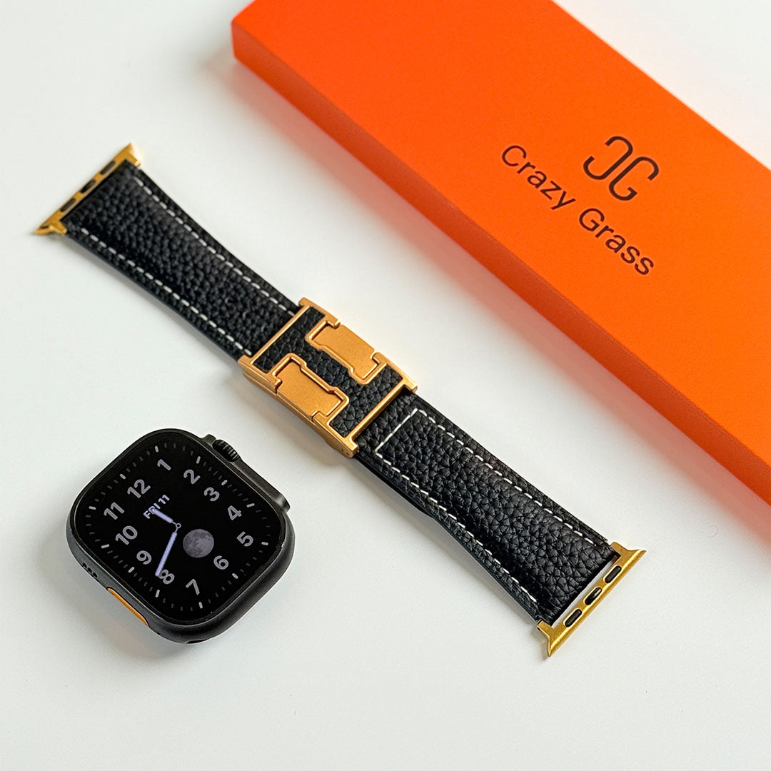 Bracelet de vacances en cuir grainé pour Apple Watch