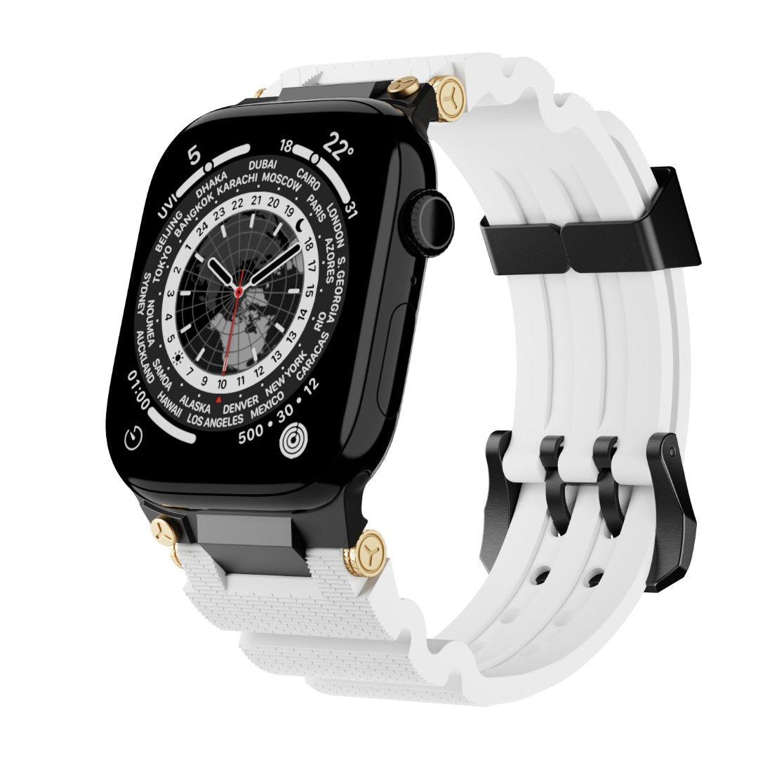 Bracelet en silicone de conception mécanique pour Apple Watch