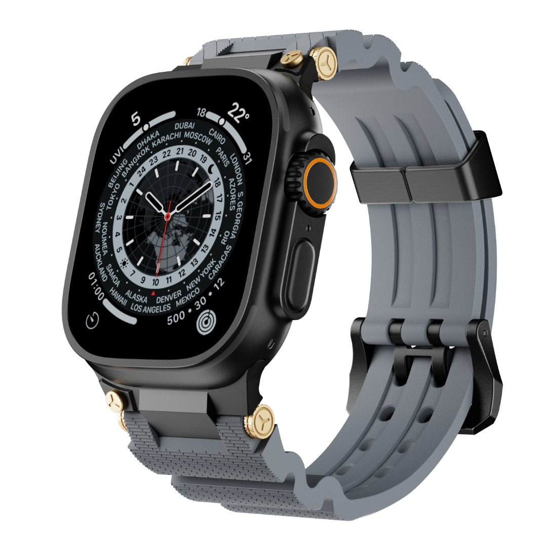 Bracelet en silicone de conception mécanique pour Apple Watch