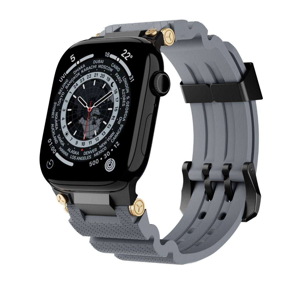 Bracelet en silicone de conception mécanique pour Apple Watch