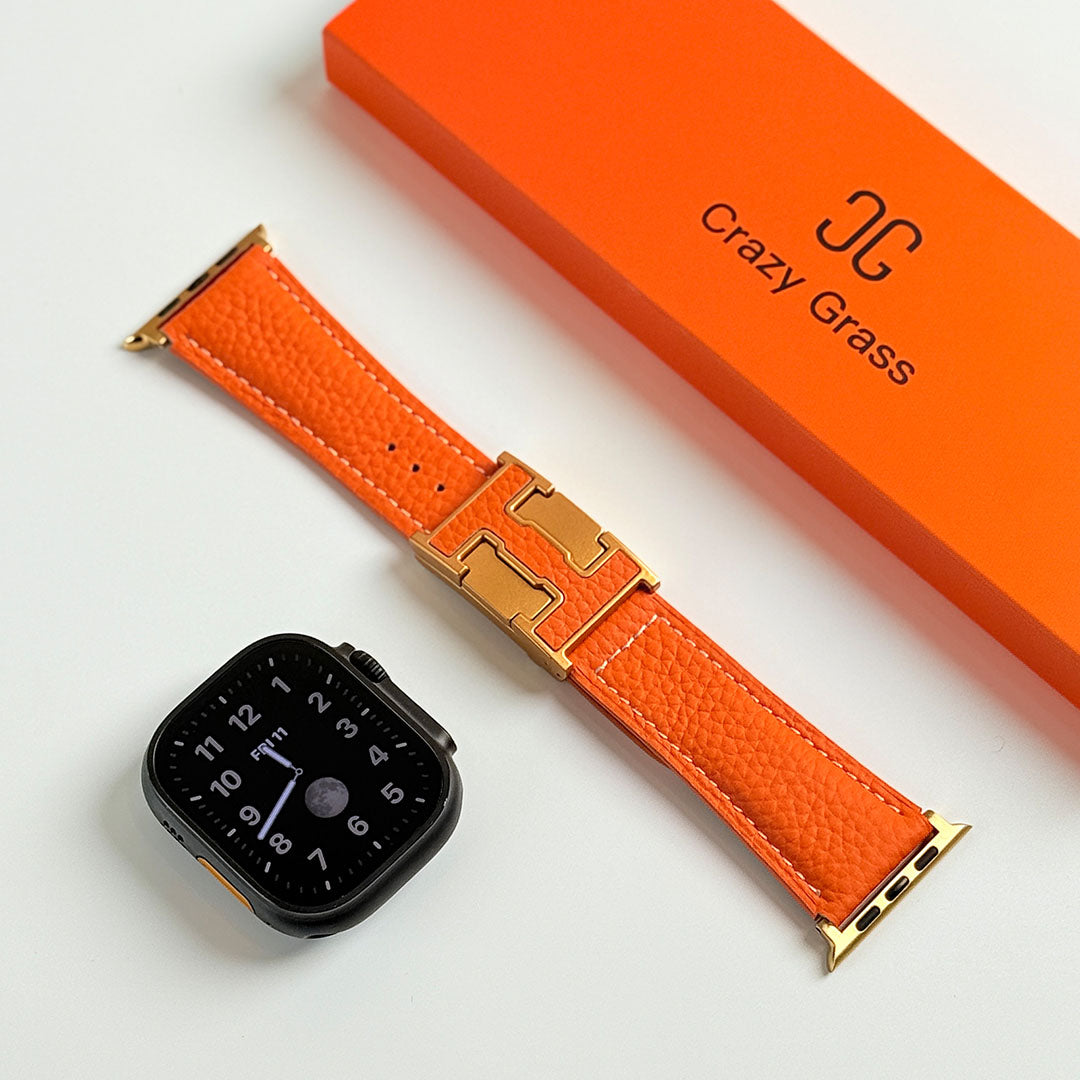 Bracelet de vacances en cuir grainé pour Apple Watch