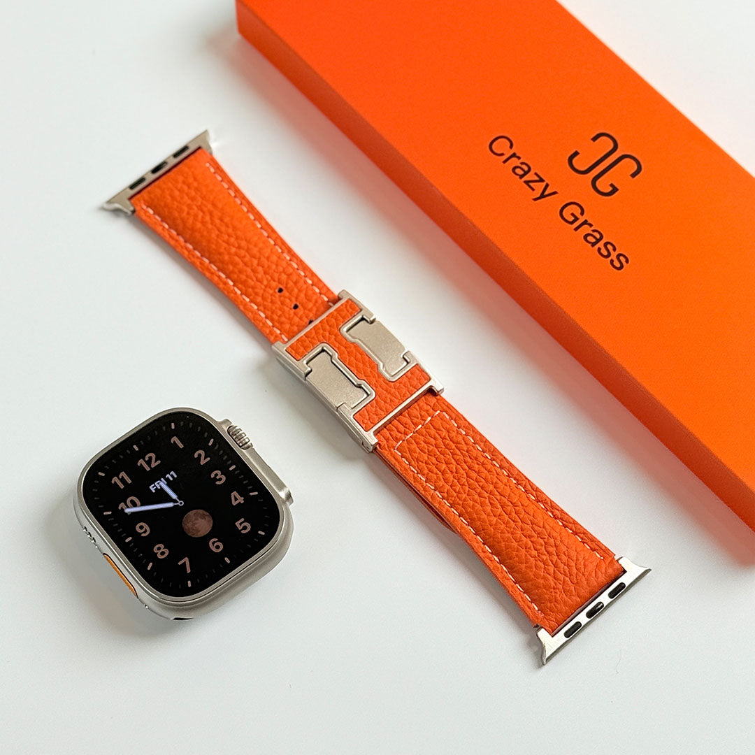 Bracelet de vacances en cuir grainé pour Apple Watch