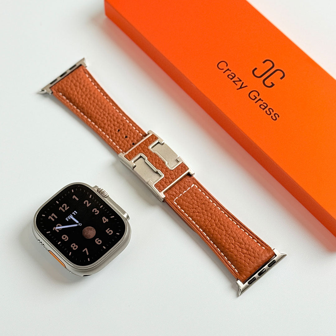 Bracelet de vacances en cuir grainé pour Apple Watch