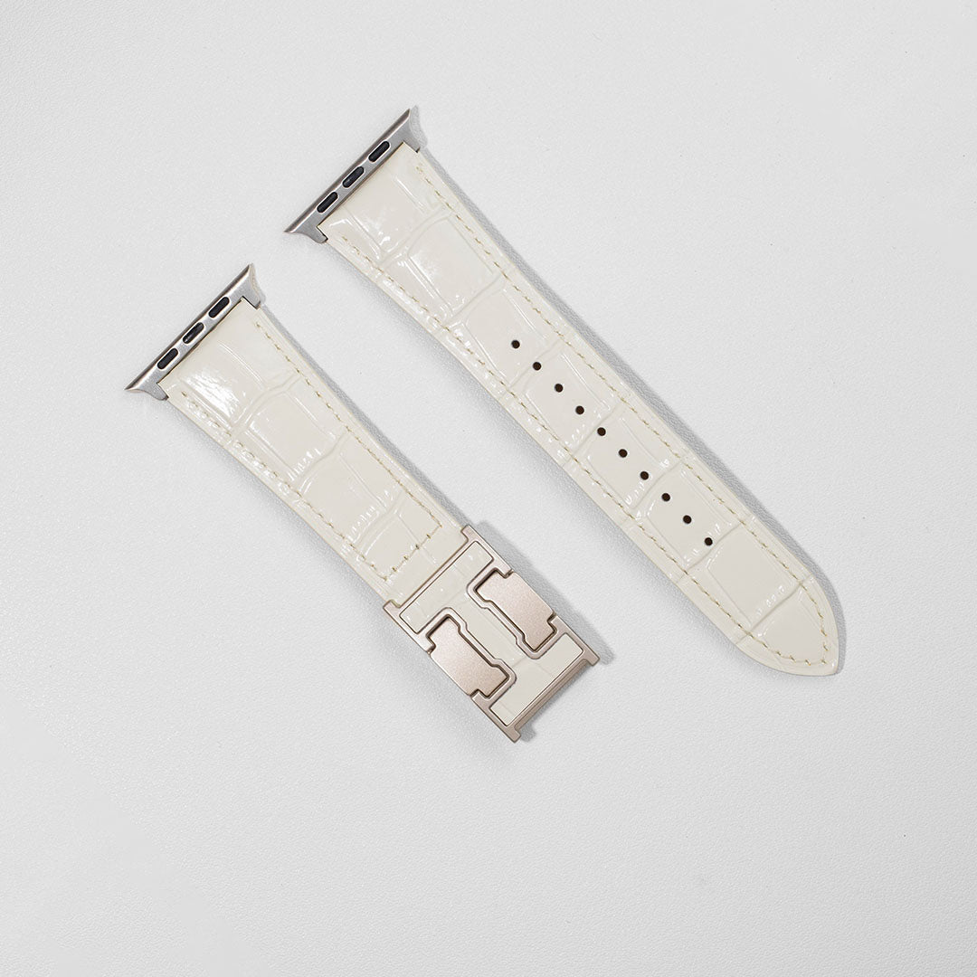 Bracelet en cuir crocodile exotique du Nil pour Apple Watch