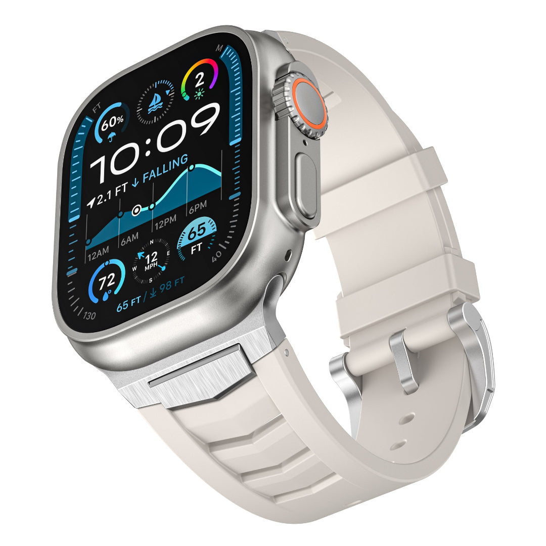 Bracelet en caoutchouc fluoré respirant Conqueror LUX016 pour Apple Watch