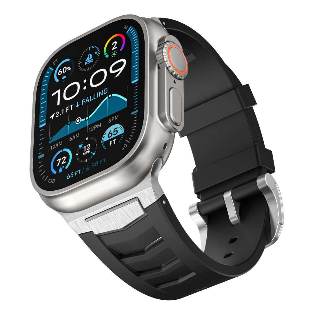 Bracelet en caoutchouc fluoré respirant Conqueror LUX016 pour Apple Watch