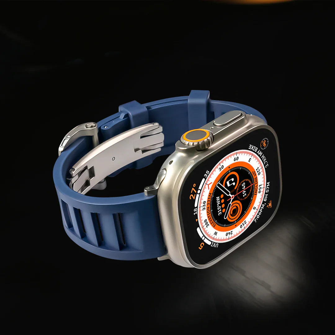 Bracelet de luxe à boucle papillon en caoutchouc fluoré RM 