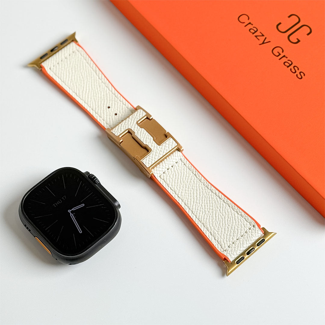 Bracelet de vacances en cuir grainé pour Apple Watch