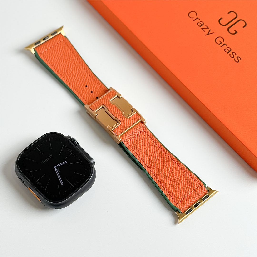 Bracelet de vacances en cuir grainé pour Apple Watch