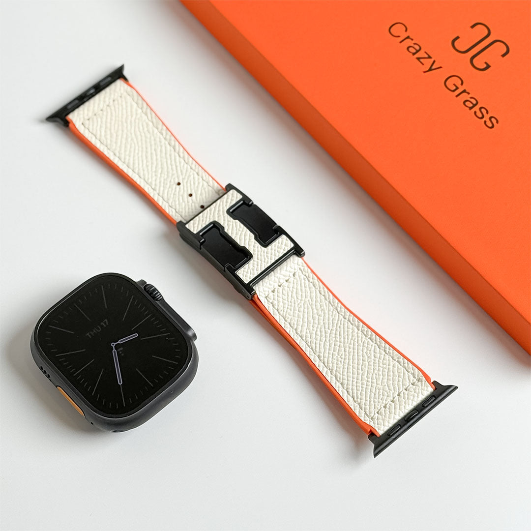 Bracelet de vacances en cuir grainé pour Apple Watch