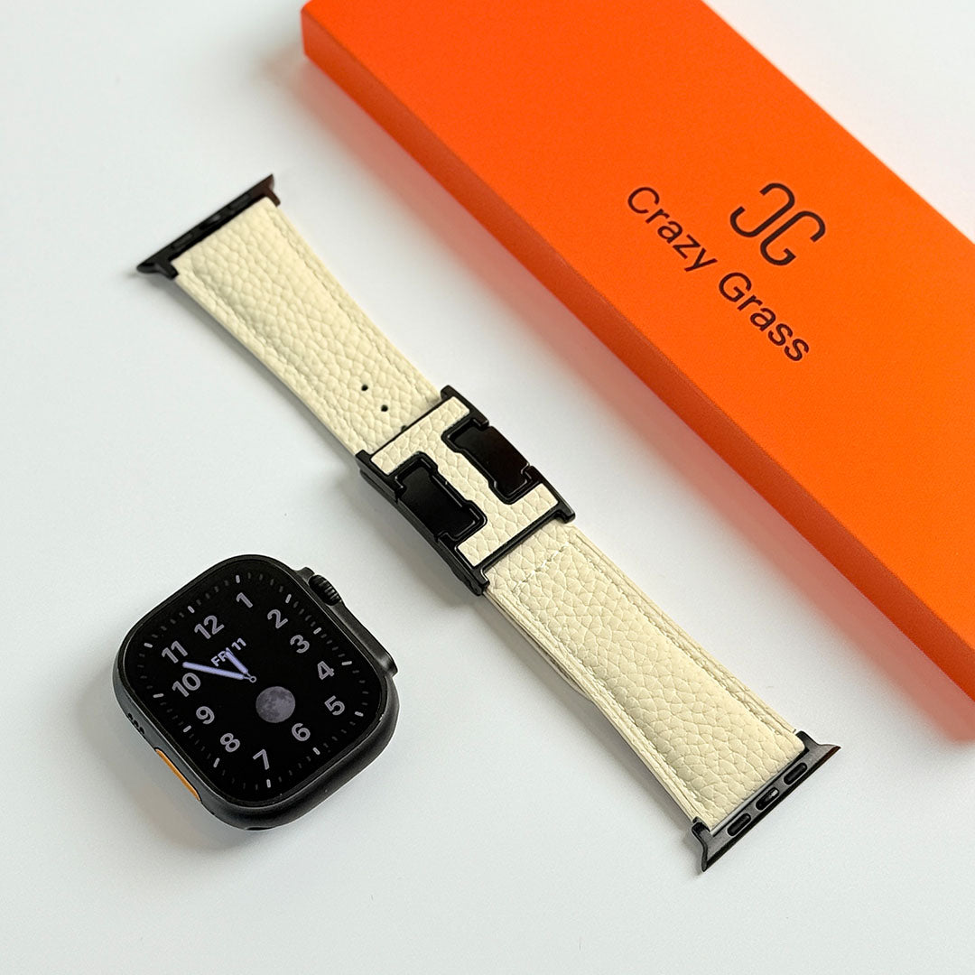 Bracelet de vacances en cuir grainé pour Apple Watch