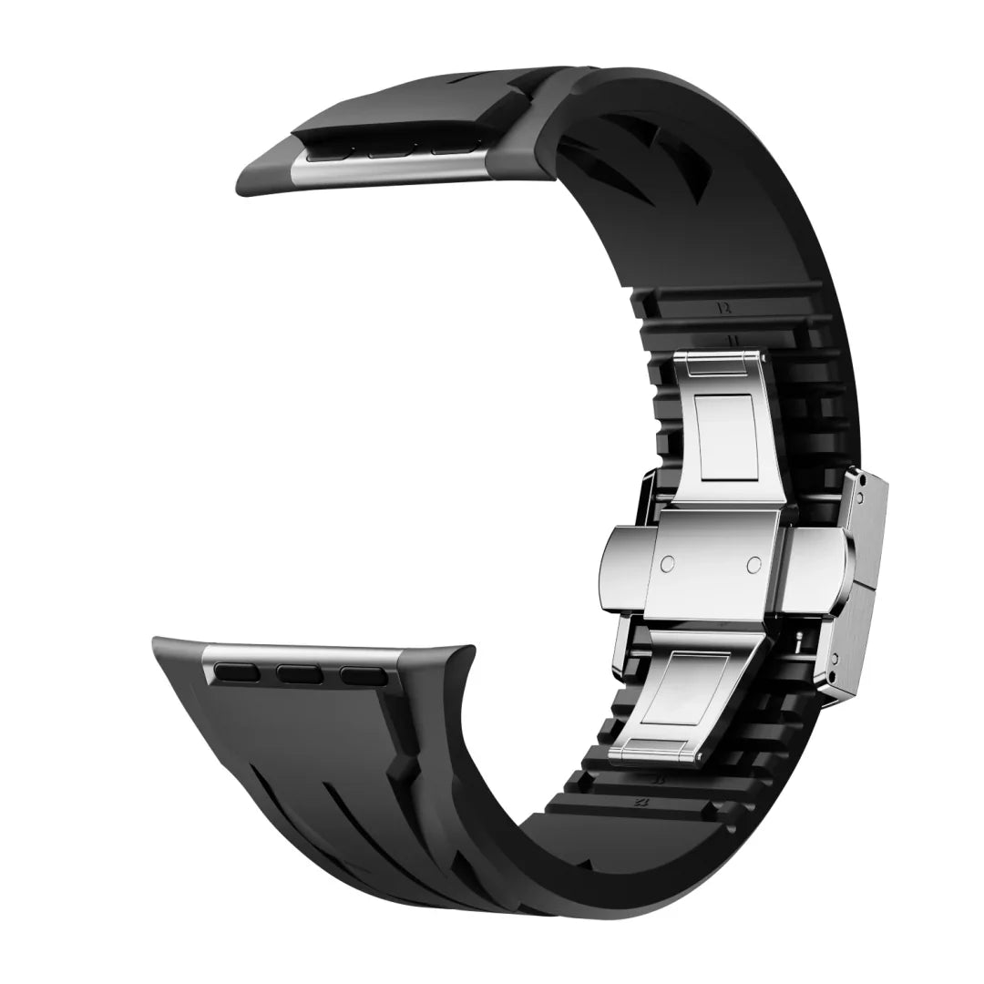 Bracelet en caoutchouc à boucle papillon RM pour Apple Watch