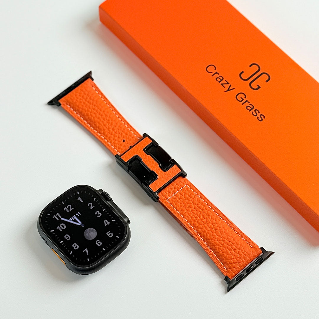 Bracelet de vacances en cuir grainé pour Apple Watch