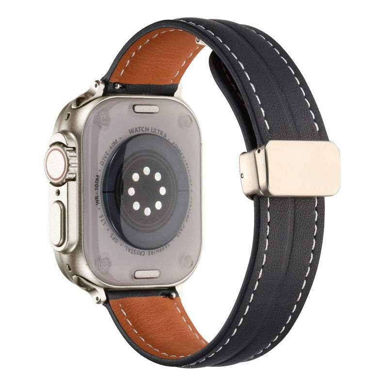 Bracelet en cuir à boucle magnétique 