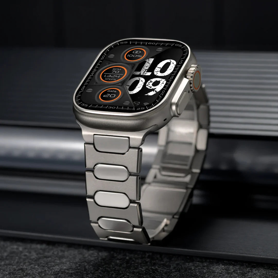 Bracelet à boucle magnétique en titane pour Apple Watch LUX99