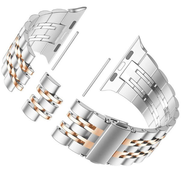 Bracelet à boucle déployante de luxe en acier inoxydable