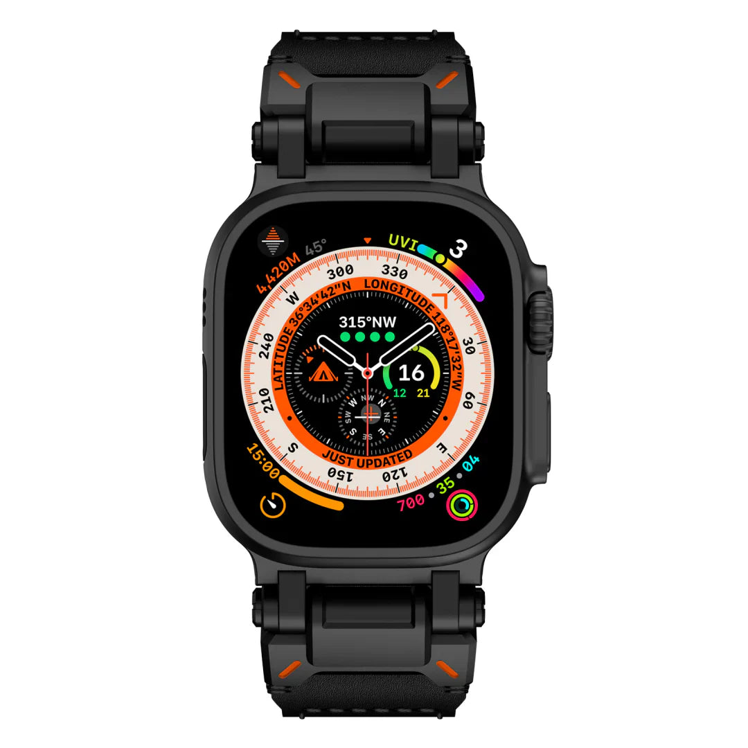 Bracelet en cuir titane pour Apple Watch