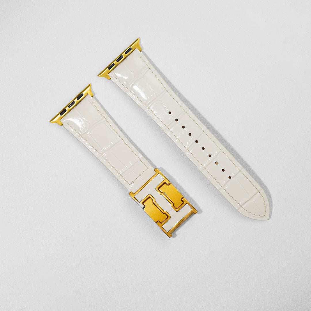 Bracelet en cuir crocodile exotique du Nil pour Apple Watch