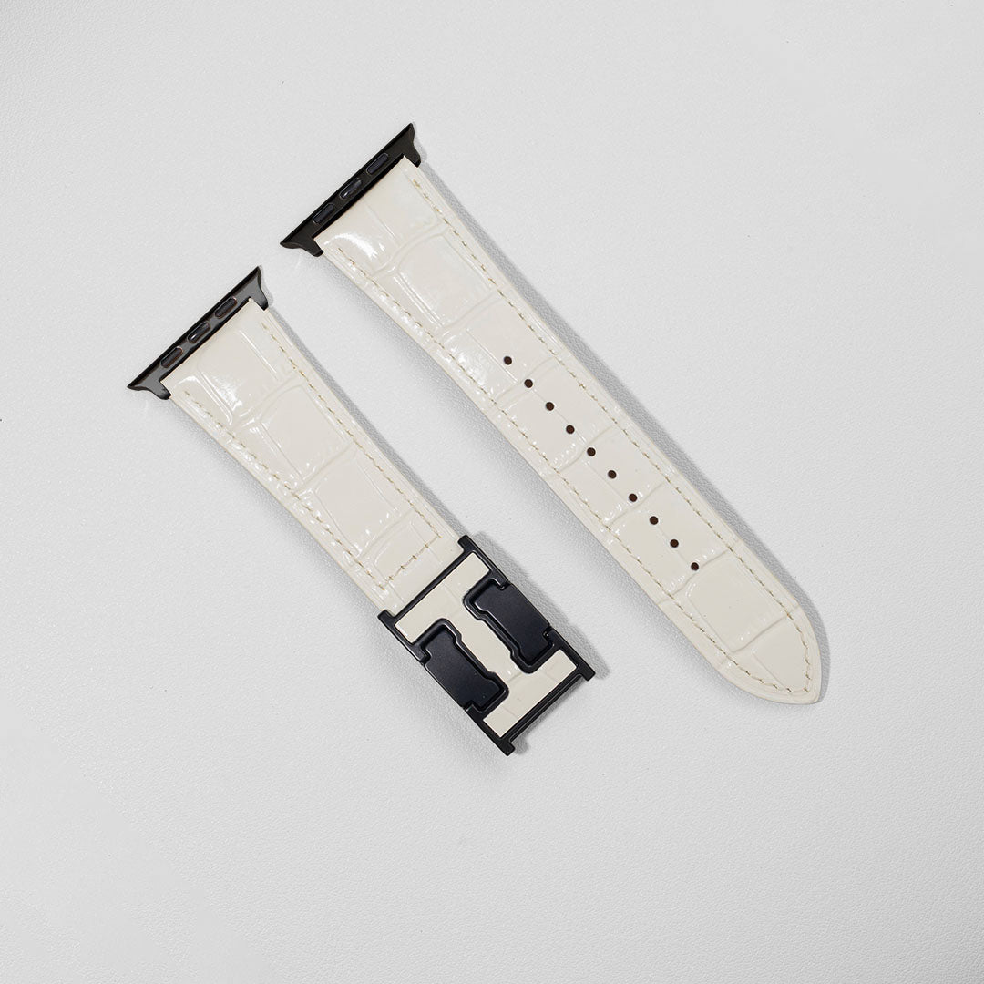 Bracelet en cuir crocodile exotique du Nil pour Apple Watch