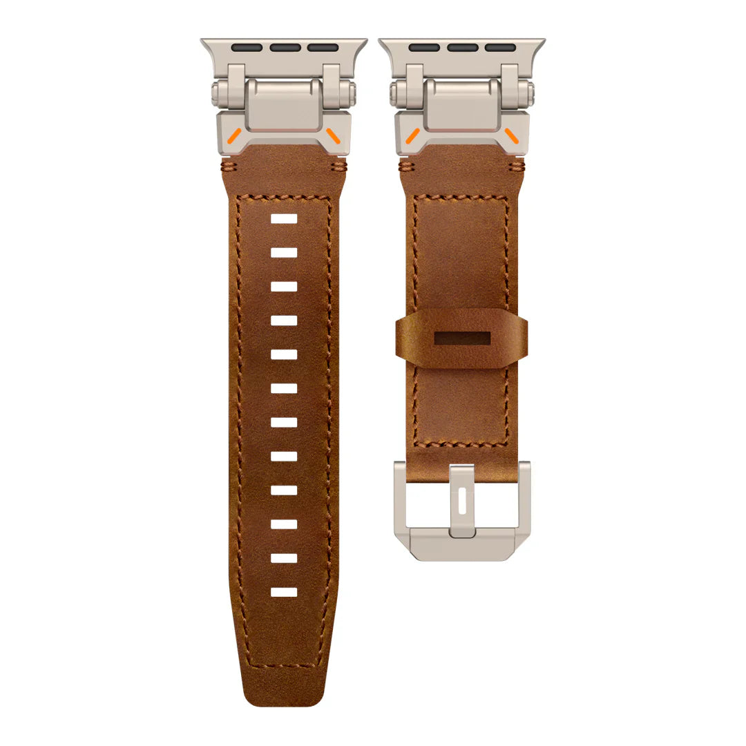 Bracelet en cuir titane pour Apple Watch