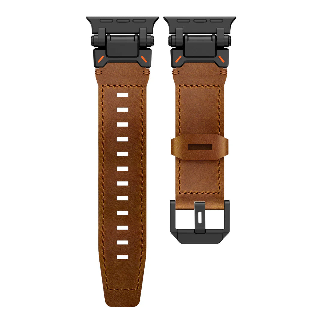 Bracelet en cuir titane pour Apple Watch