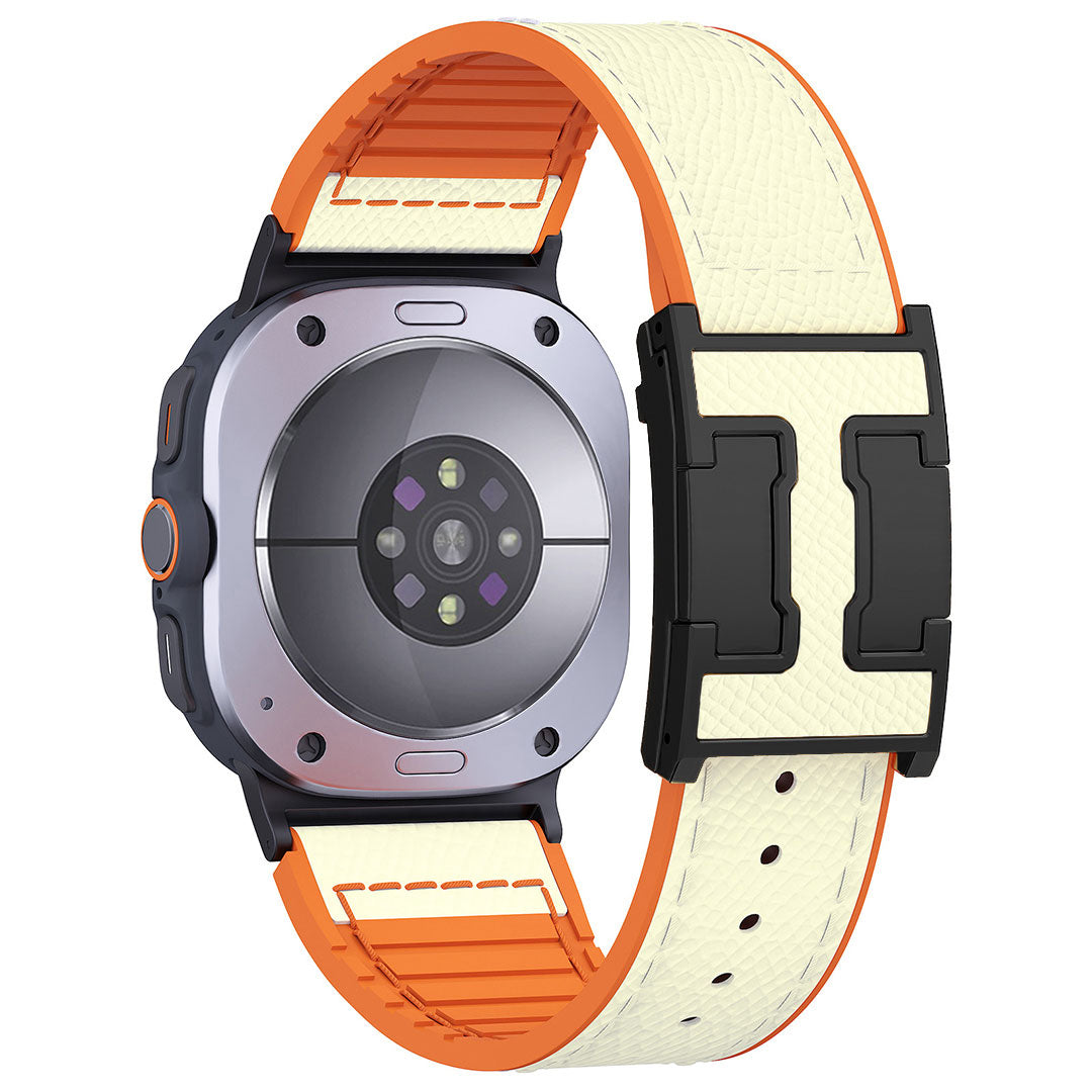 Bracelet en cuir et silicone motif dragon pour Samsung Galaxy Watch Ultra