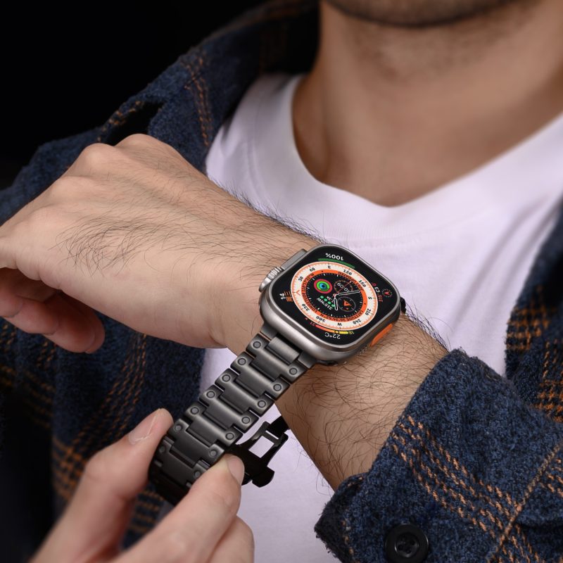 Bracelet de montre en titane alvéolé