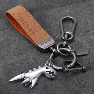 Café*daim + taille suspendue + dinosaure argenté