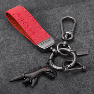 Daim rouge + taille pendante + dinosaure noir